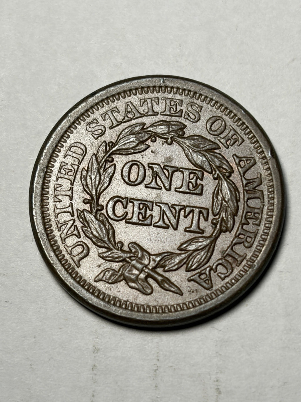 1855 Upright 55 Braided Hair Large Cent Uncirculated