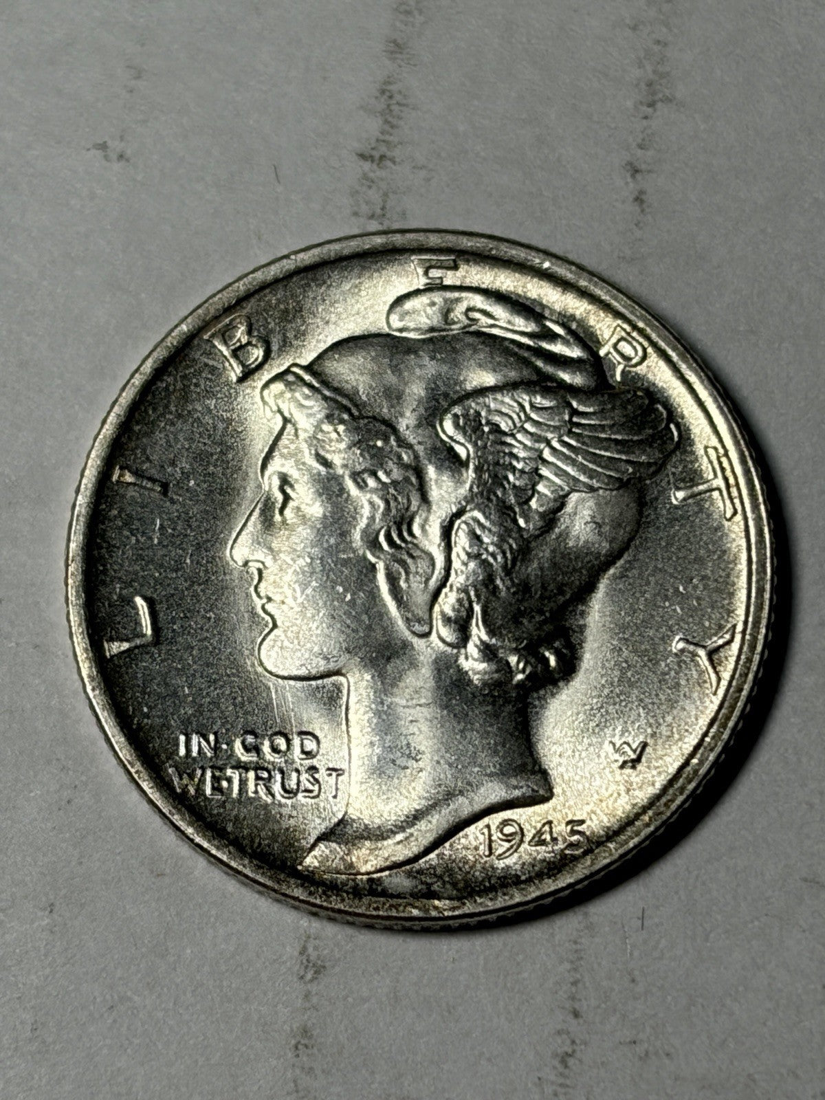 1945-S Micro S Mercury Silver Dime Uncirculated