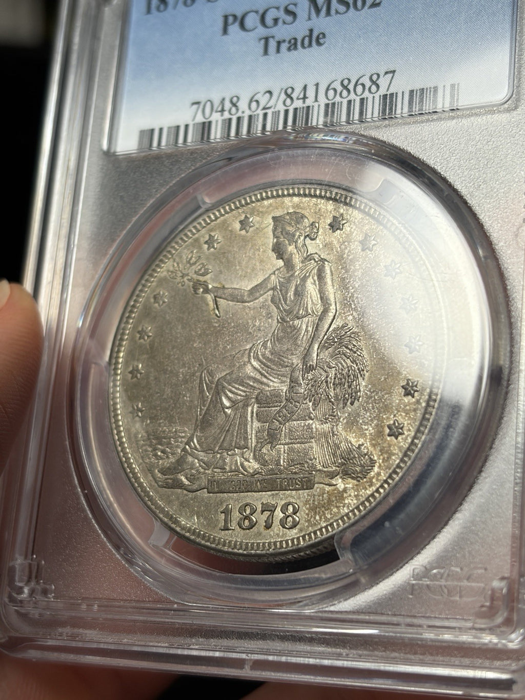 1878-S PCGS MS62 Trade Silver Dollar Original Look