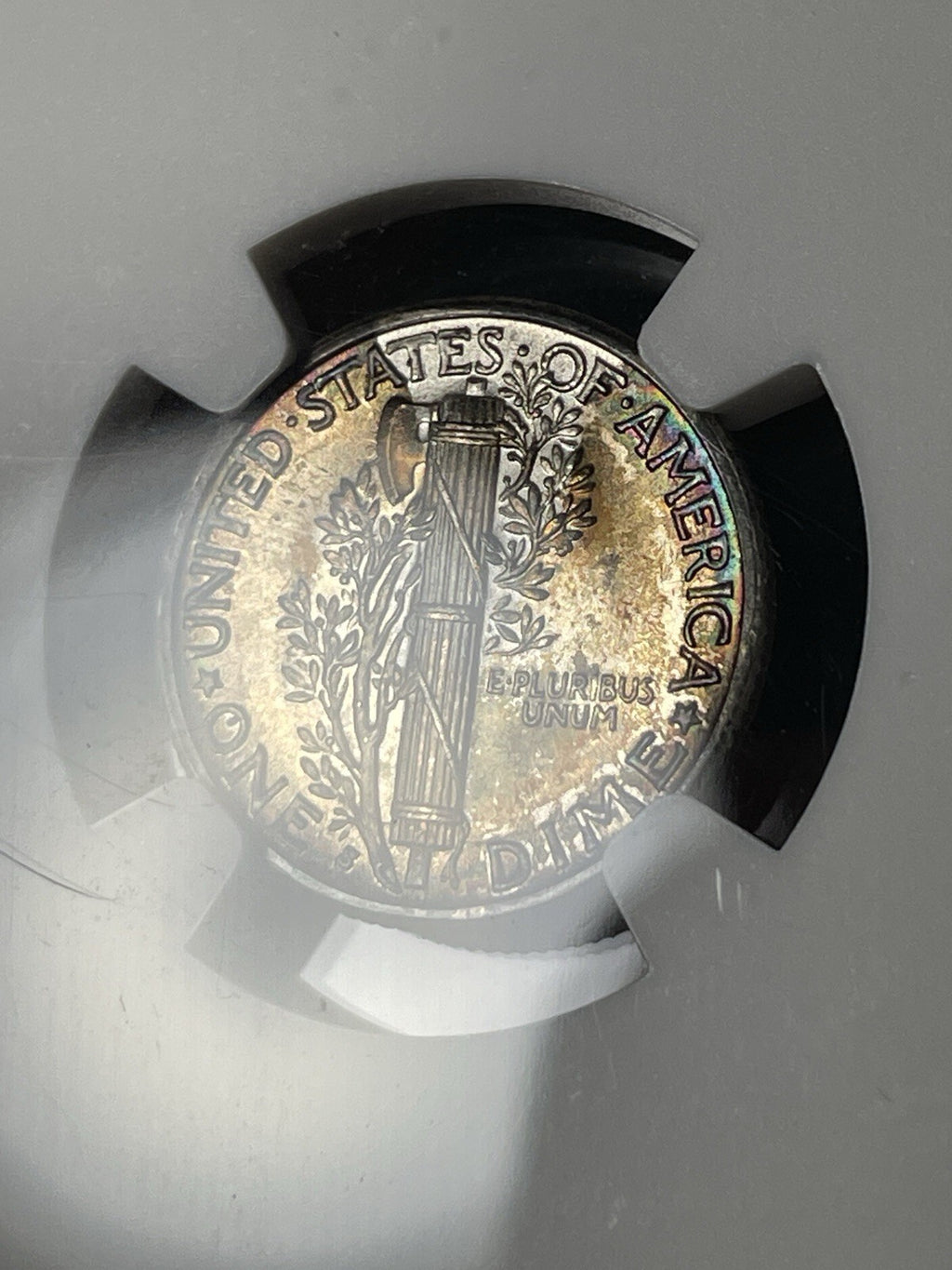 1936-S NGC MS67 FB Mercury Dime Toned