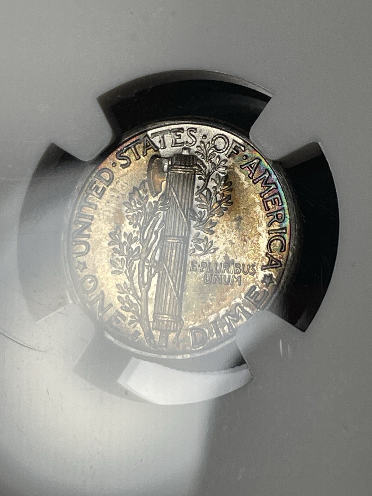 1936-S NGC MS67 FB Mercury Dime Toned