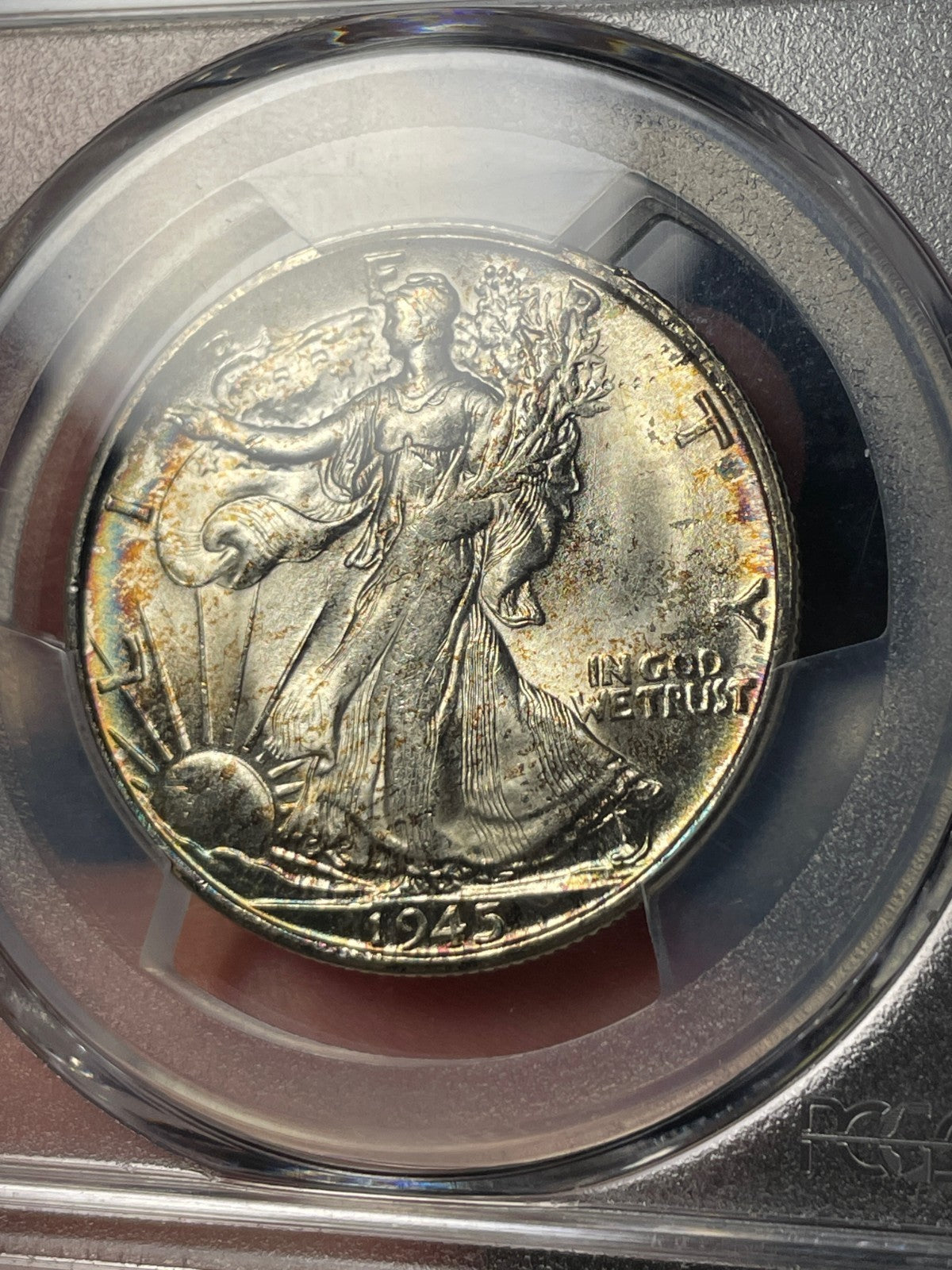 1945-S PCGS MS66+ Walking Liberty Half Dollar Toned High Grade