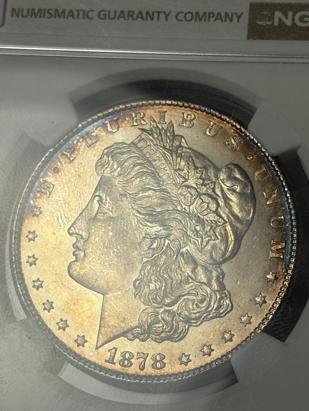 1878 8TF NGC MS65 Morgan Silver Dollar Toned