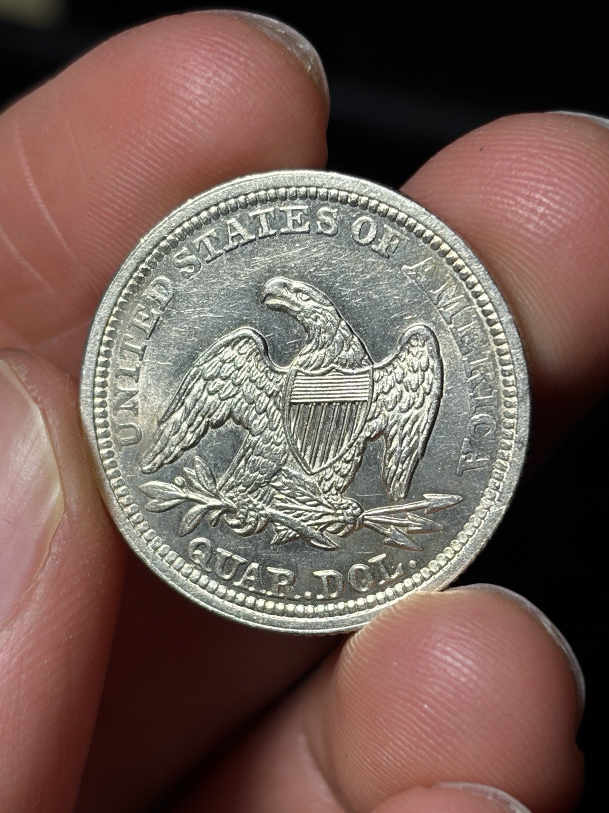 1857 Seated Liberty Quarter Details