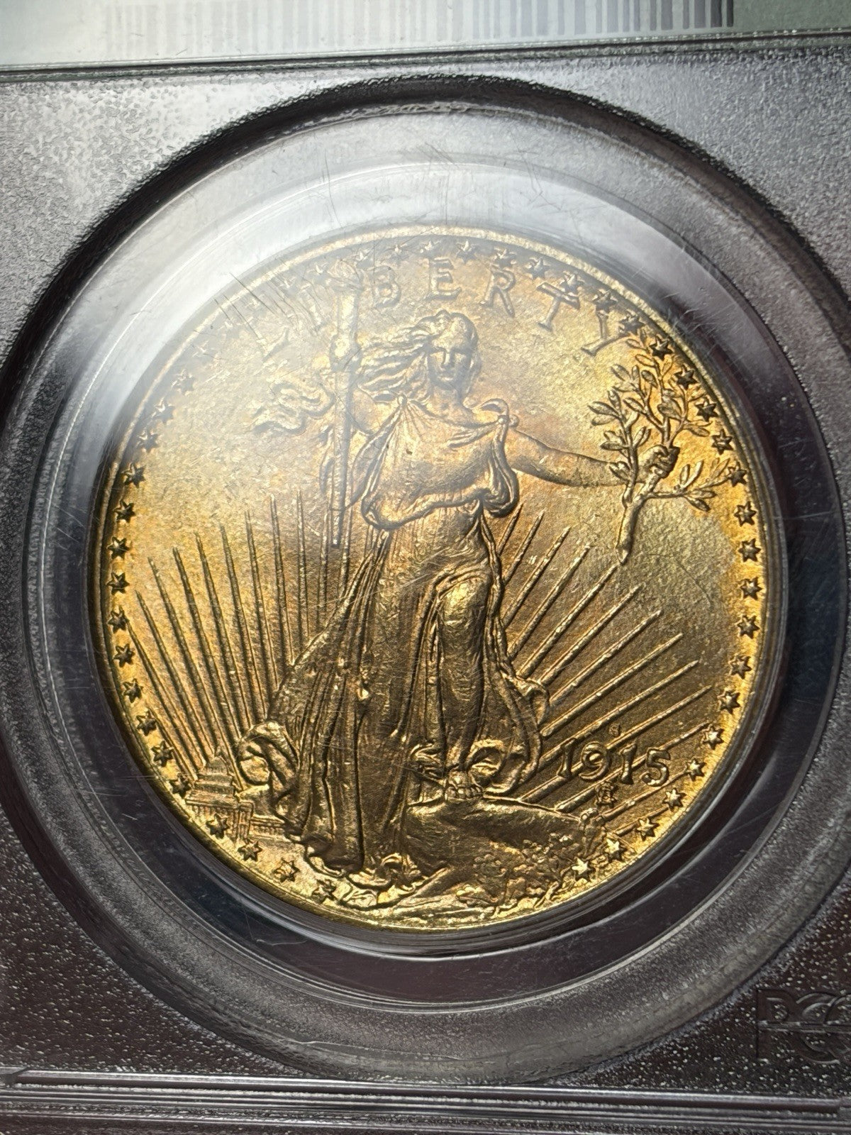 1915-S PCGS MS65 Saint Gaudens Double Eagle Gold Toned OGH Old Holder