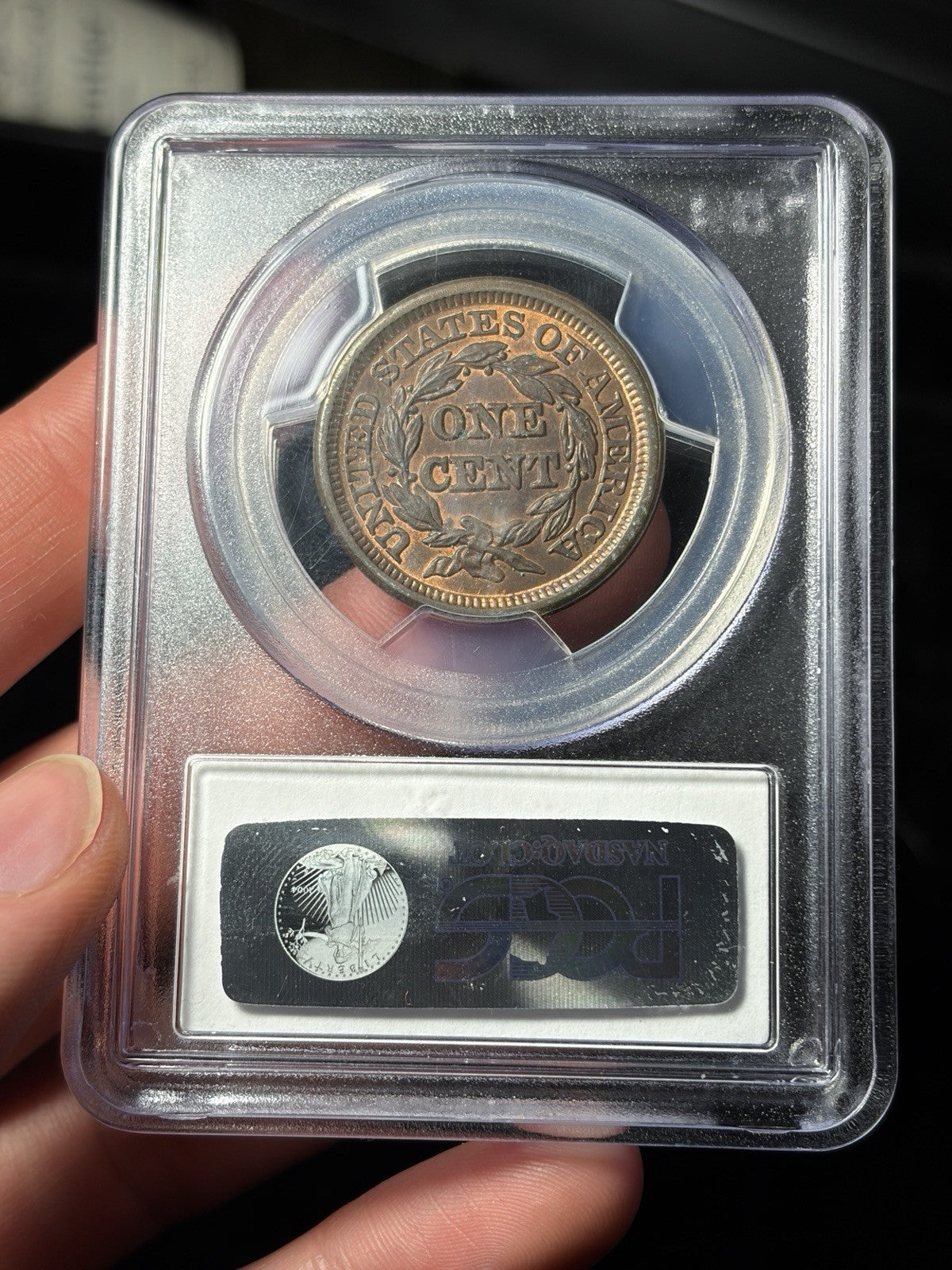 1848 PCGS MS65 RB CAC Braided Hair Large Cent
