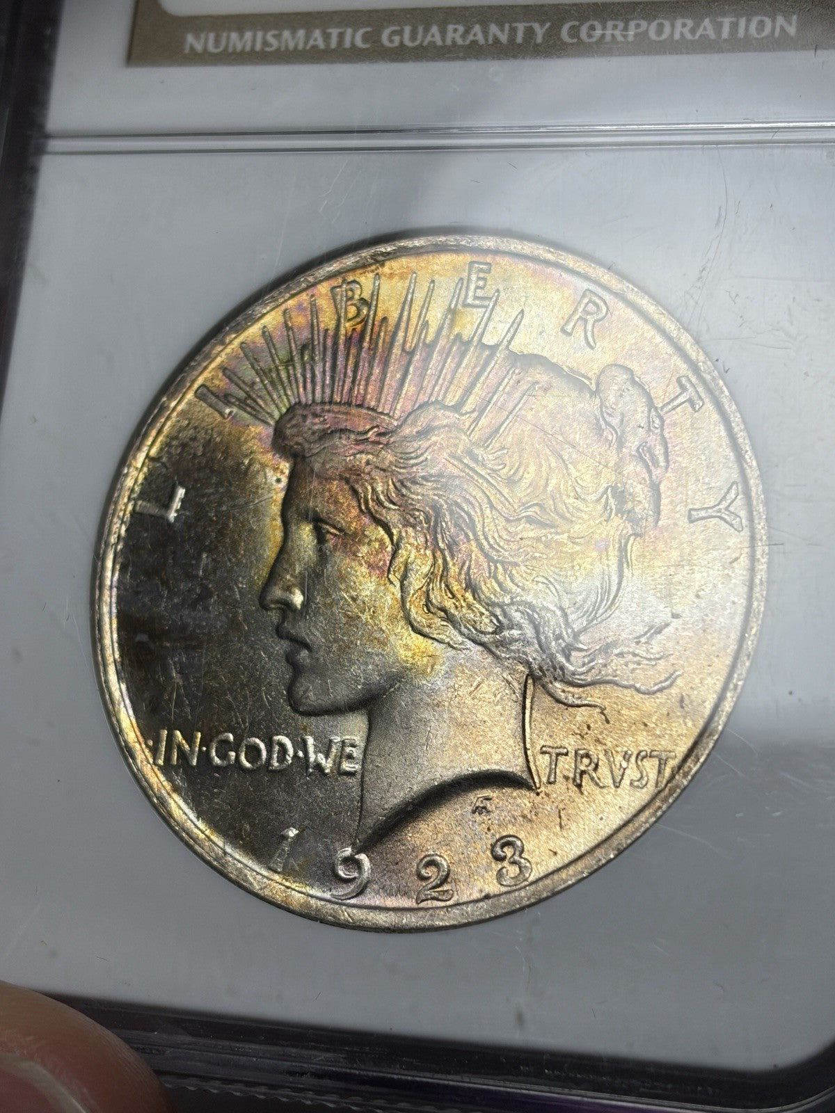 1923 NGC MS63 Peace Silver Dollar Toned RARE