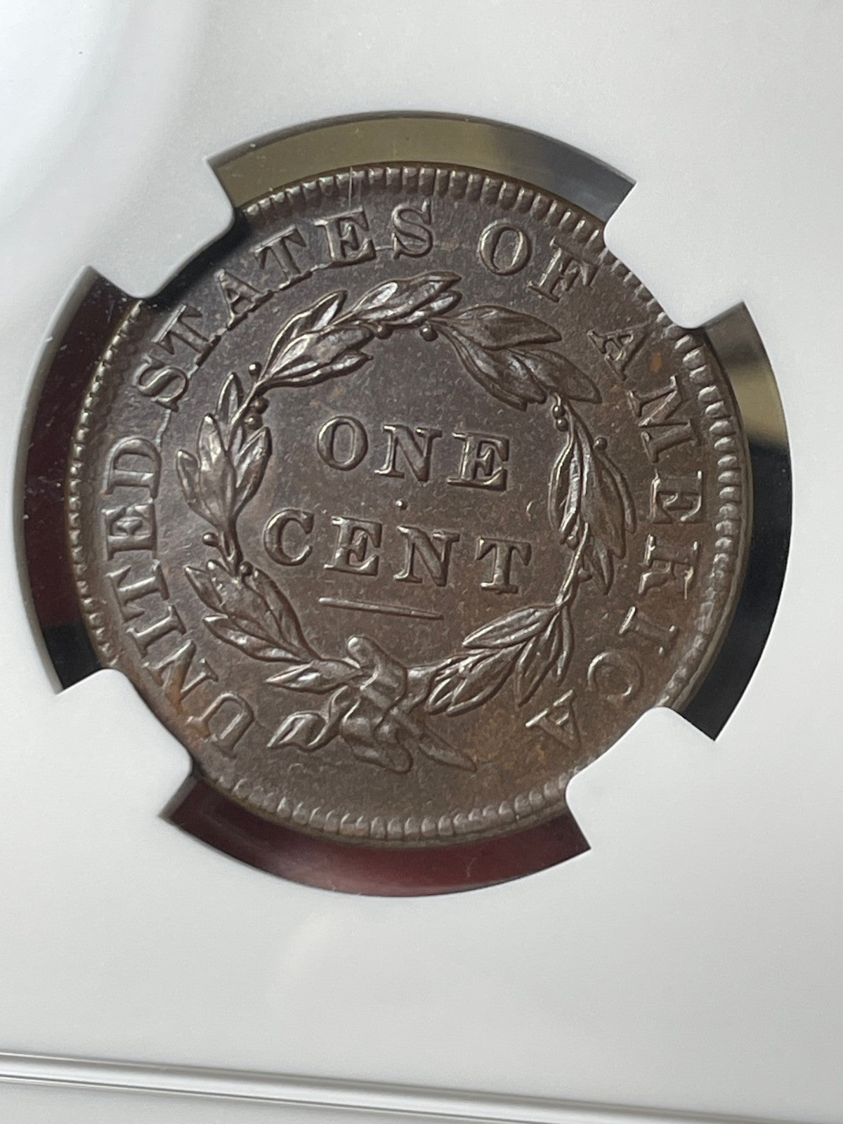 1834 NGC AU55 BN Coronet Hair Large Cent Small 8
