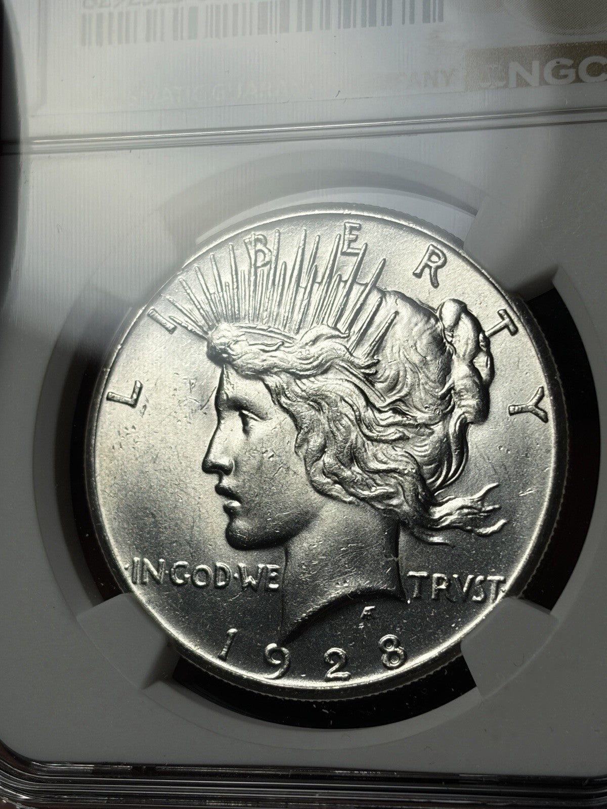 1928 NGC MS62 Peace Silver Dollar Key Date Blast White