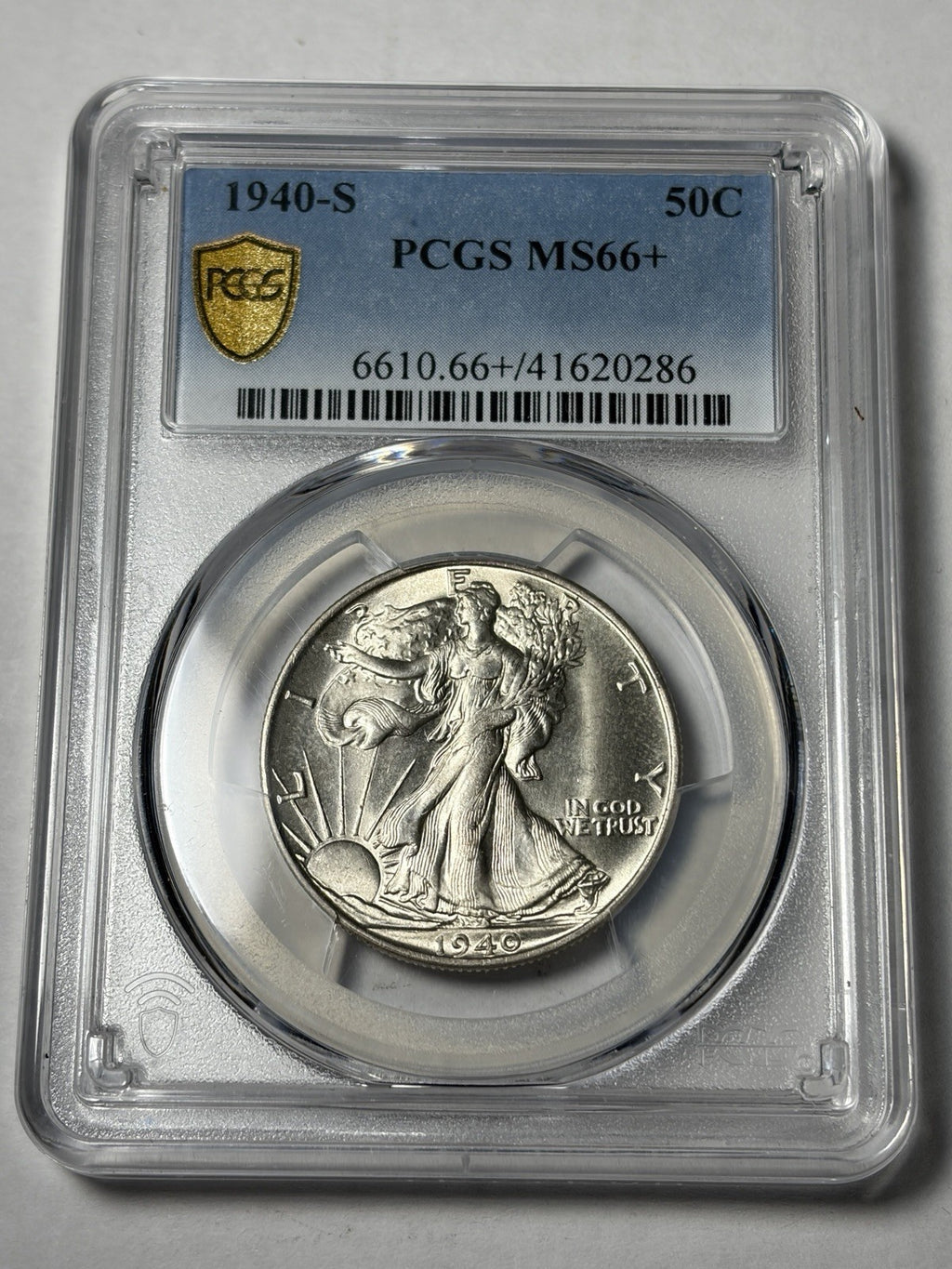 1940-S PCGS MS66+ Walking Liberty Half Dollar