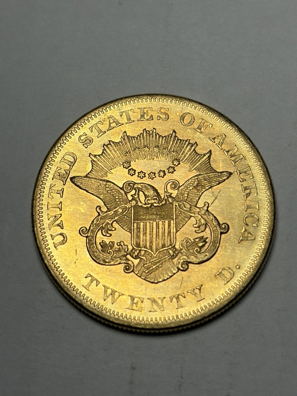 1861 Gold Double Eagle High Grade Details