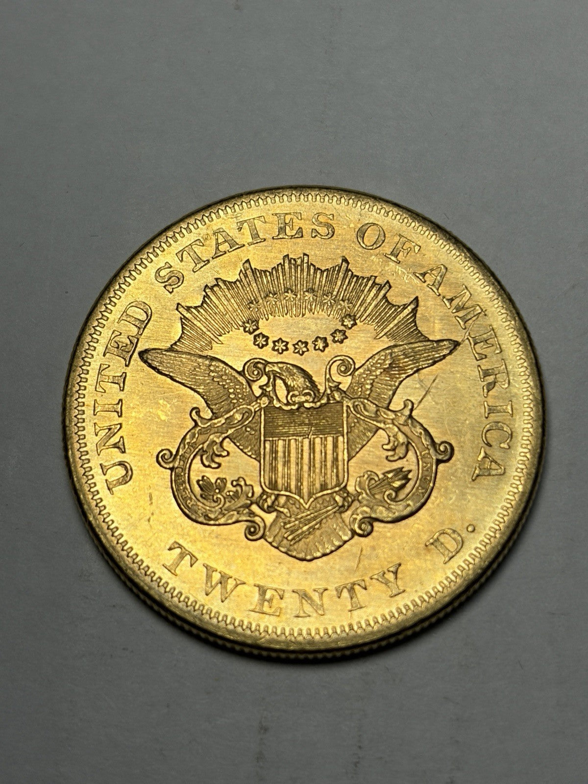 1861 Gold Double Eagle High Grade Details