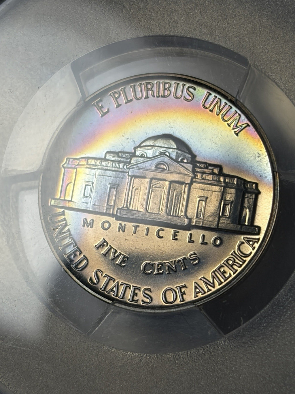 1938 PCGS PR68 Jefferson Nickel Proof Rainbow Toned