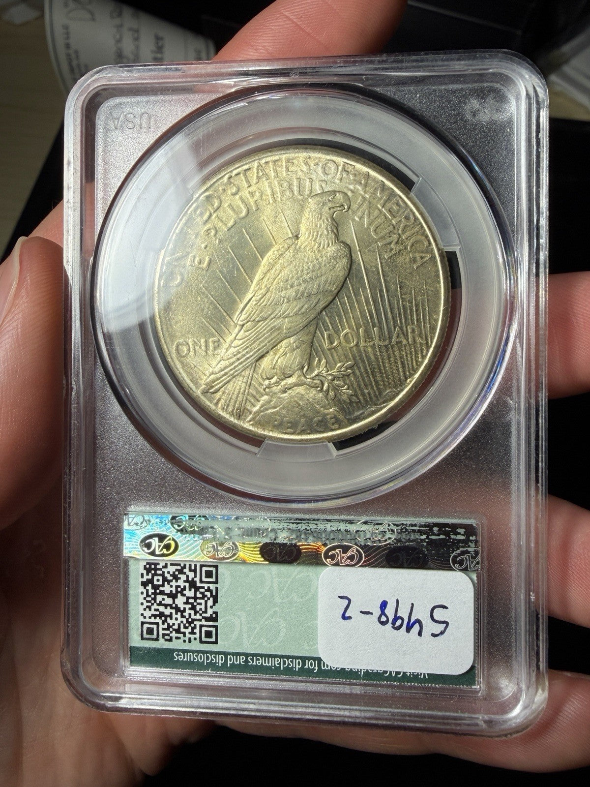 1926 CACG MS65 Peace Silver Dollar Toned Nicely
