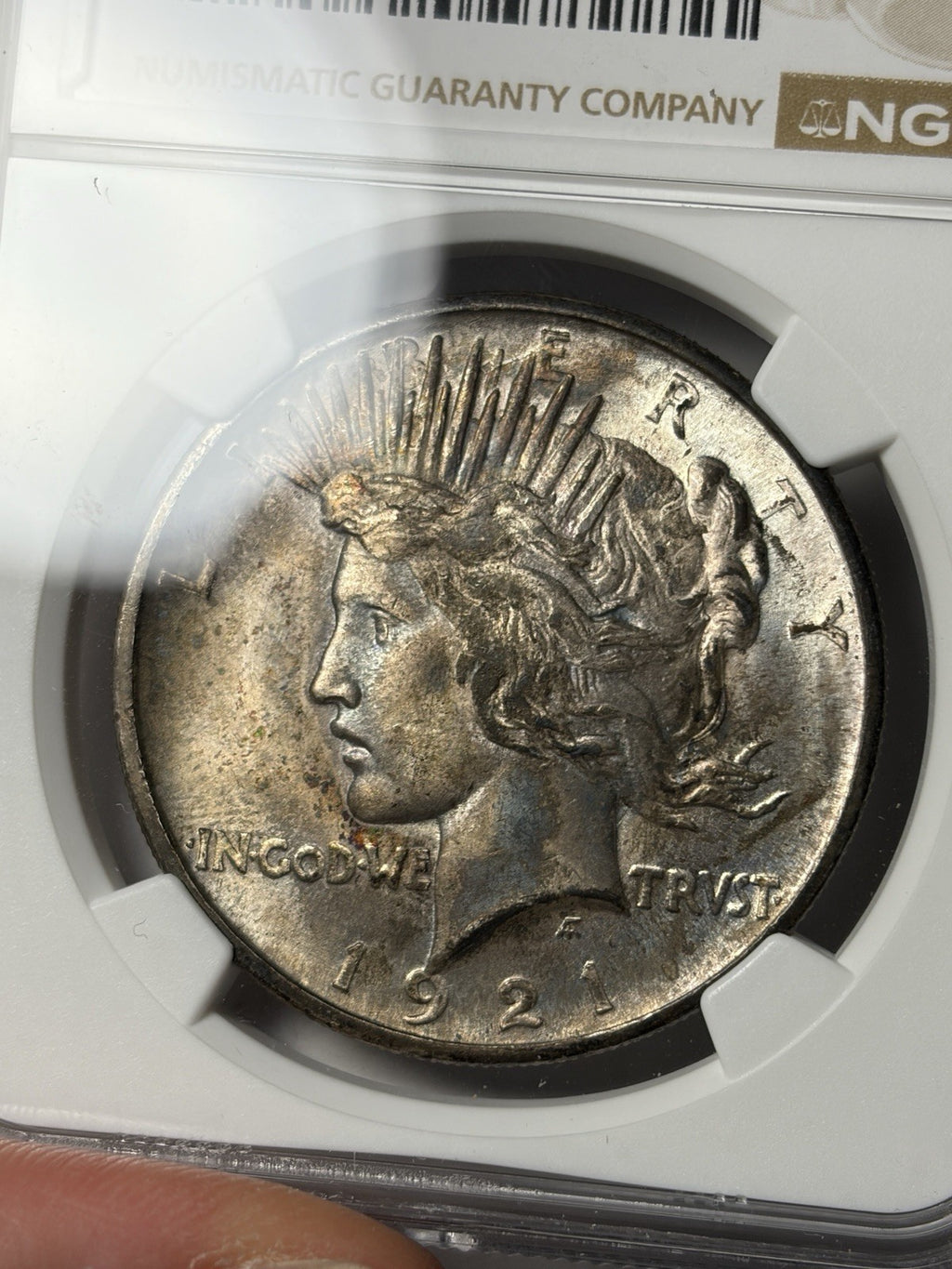 1921 NGC MS65 Peace Silver Dollar Toned Key Date