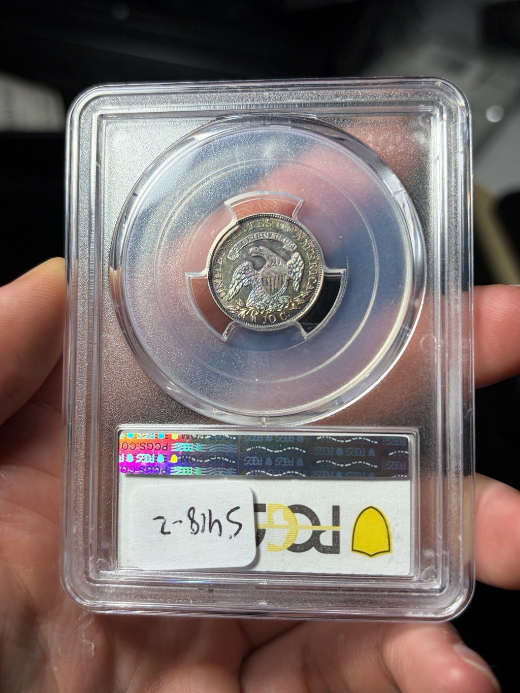 1834 PCGS MS61 Large 4 Capped Bust Silver Dime Toned