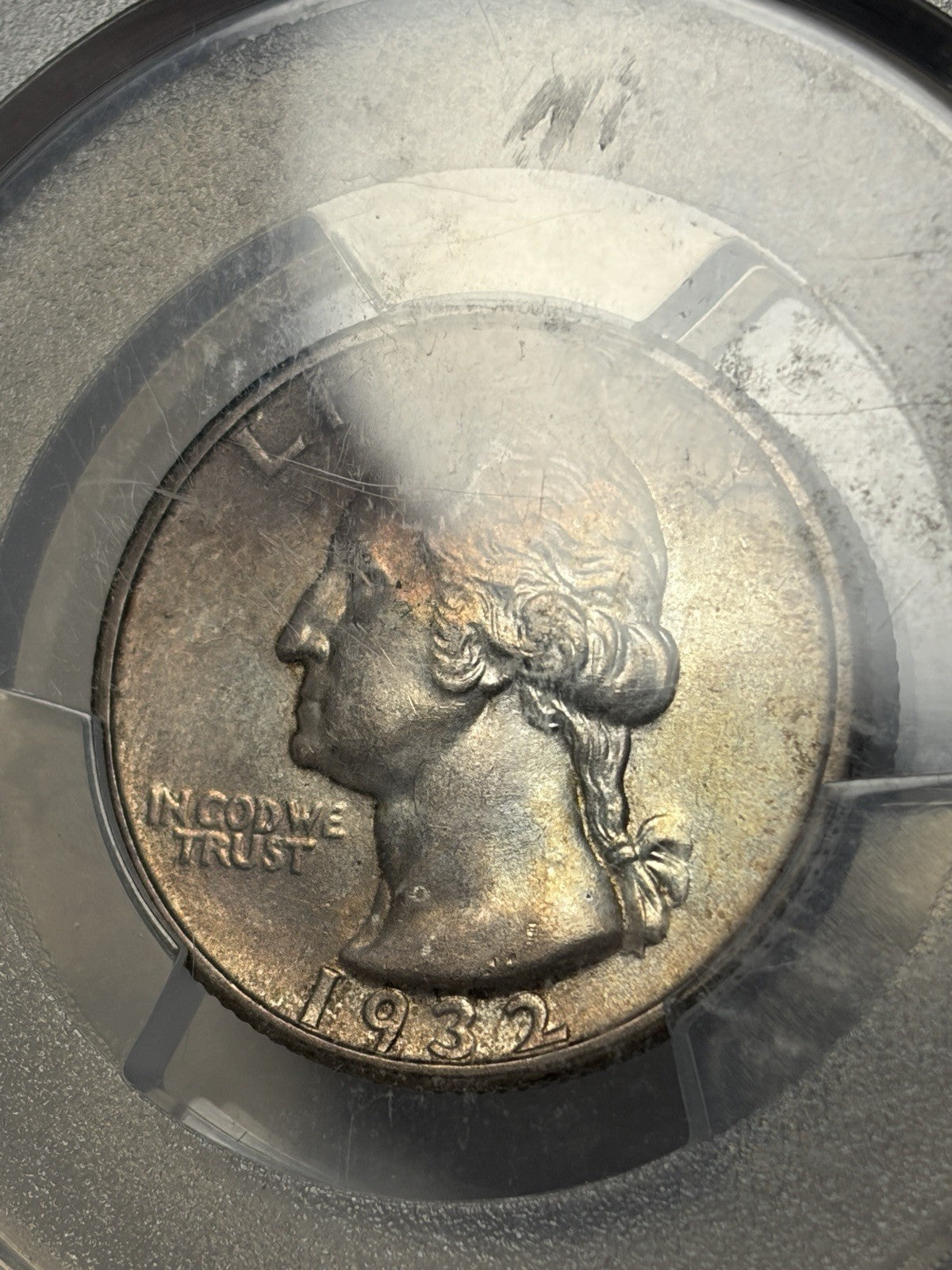 1932-S PCGS AU58 Washington Quarter Toned