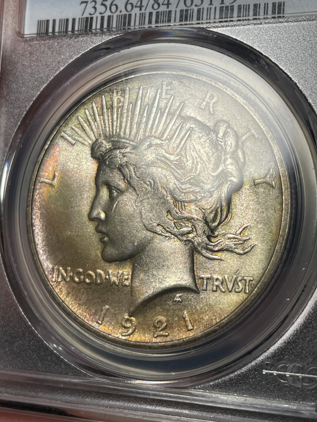 1921 PCGS MS64 Peace Silver Dollar Key Date Toned
