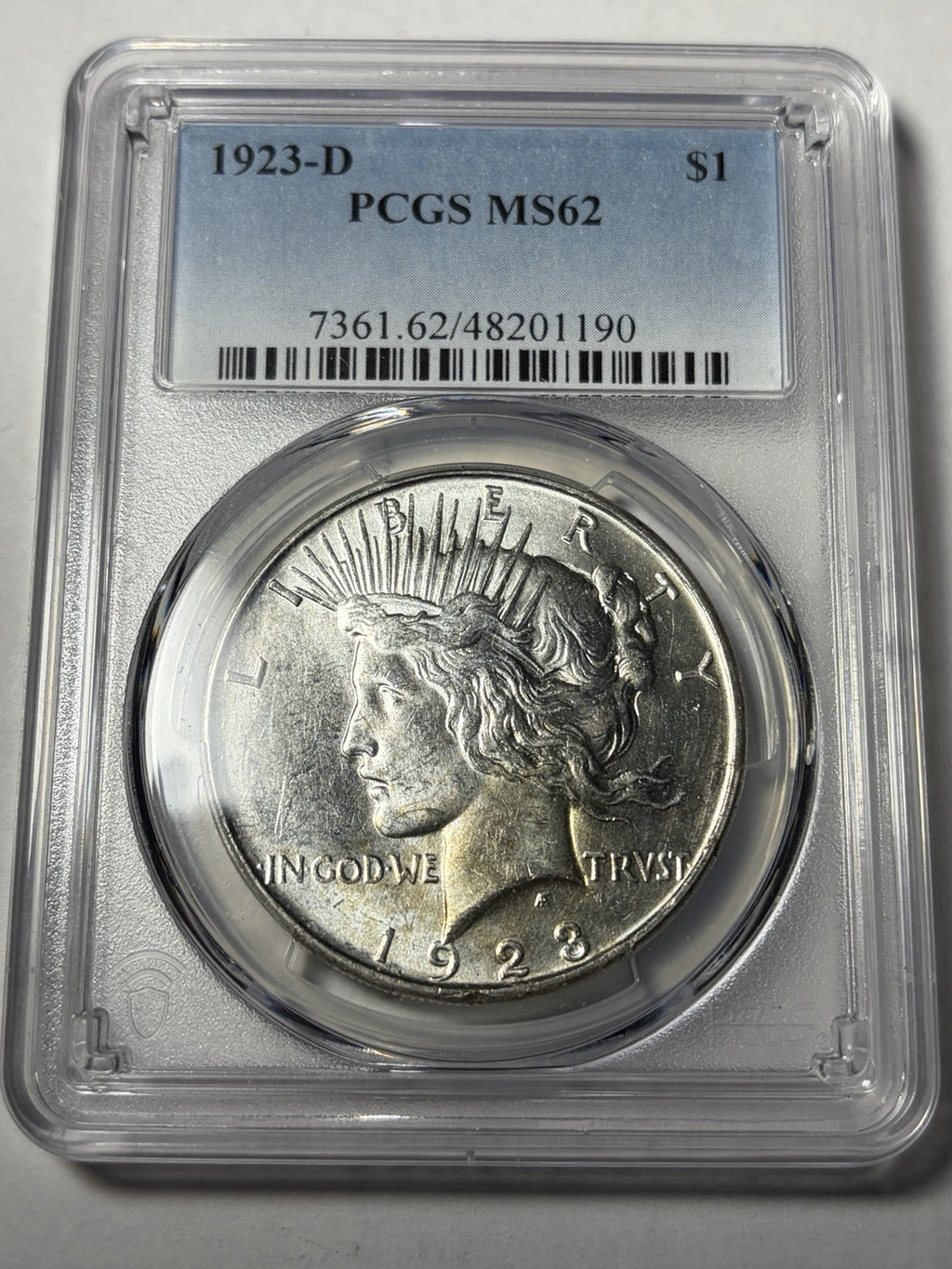 1923-D PCGS MS62 Peace Silver Dollar