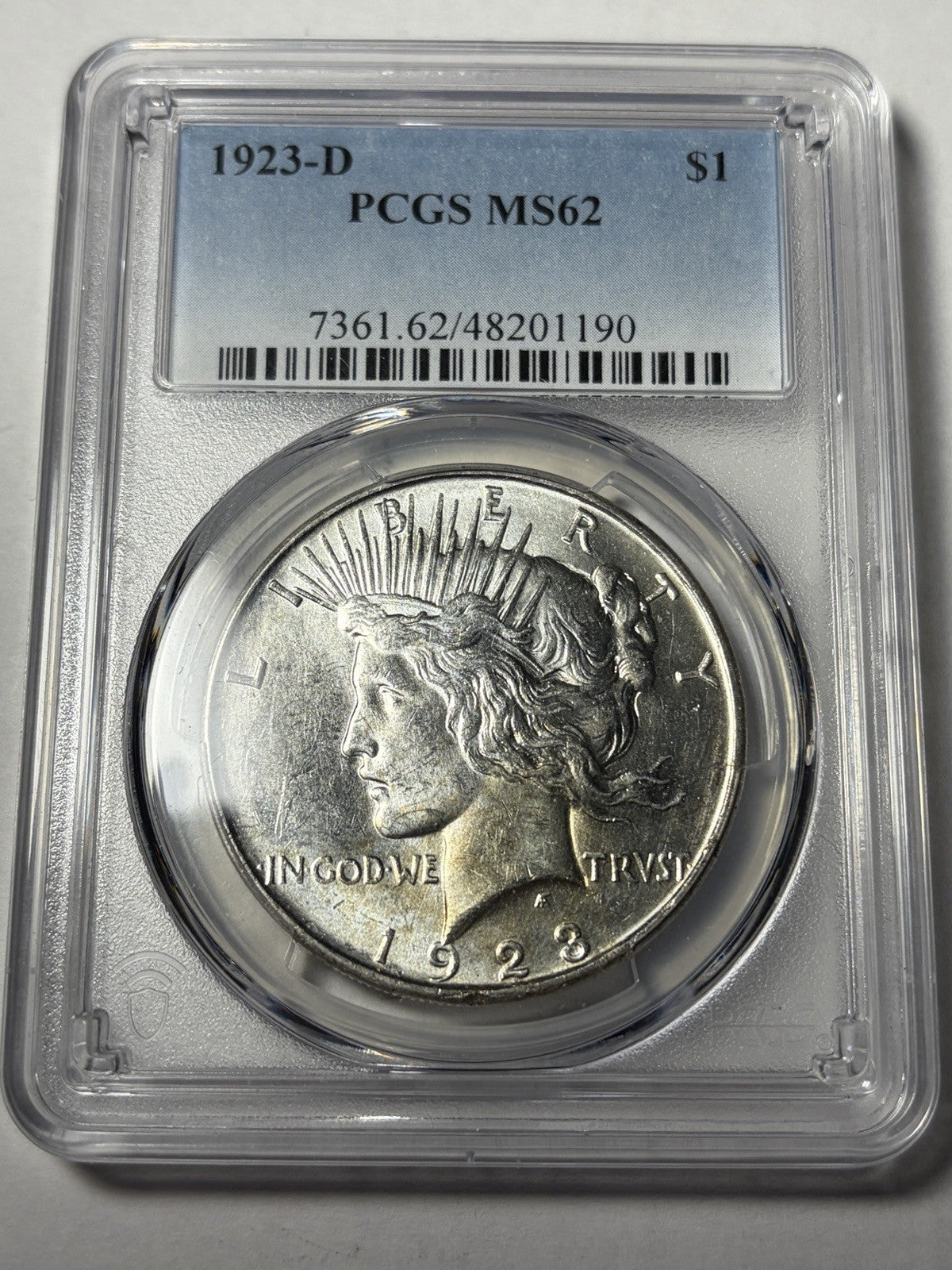 1923-D PCGS MS62 Peace Silver Dollar