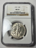 1937 NGC MS65 Walking Liberty Half Dollar
