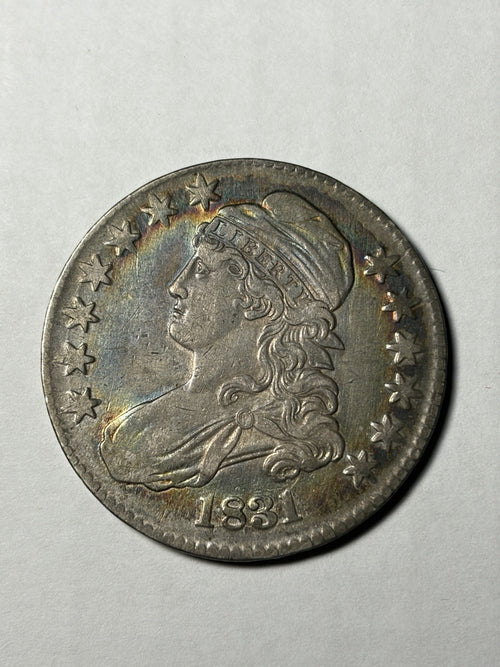 1831 Capped Bust Half Dollar Toned Toning Details