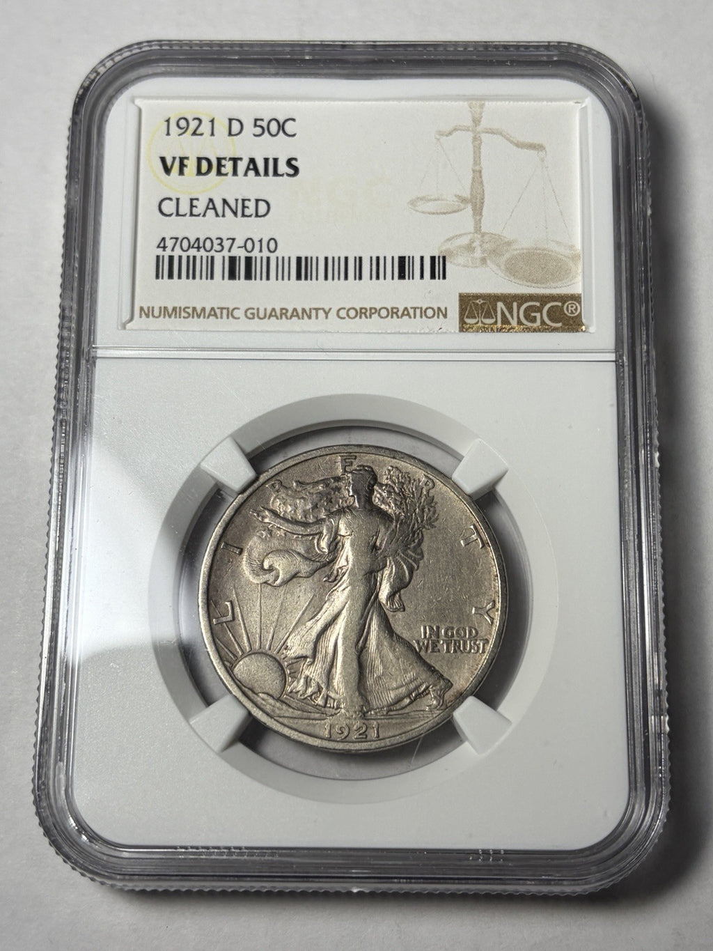 1921-D NGC VF Details Walking Liberty Half Dollar