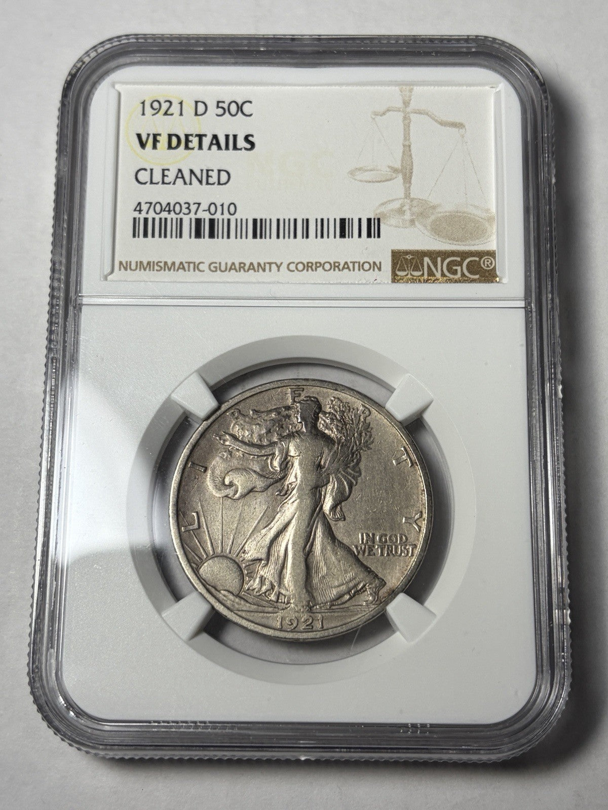 1921-D NGC VF Details Walking Liberty Half Dollar