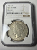 1925-S NGC UNC Details Peace Silver Dollar