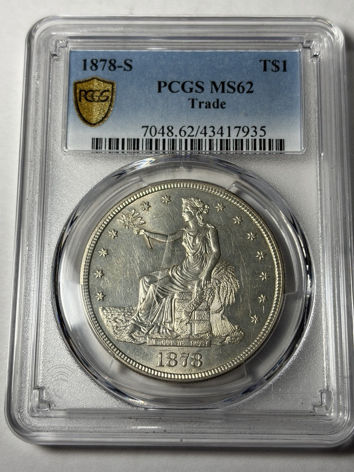 1878-S PCGS MS62 Trade Silver Dollar