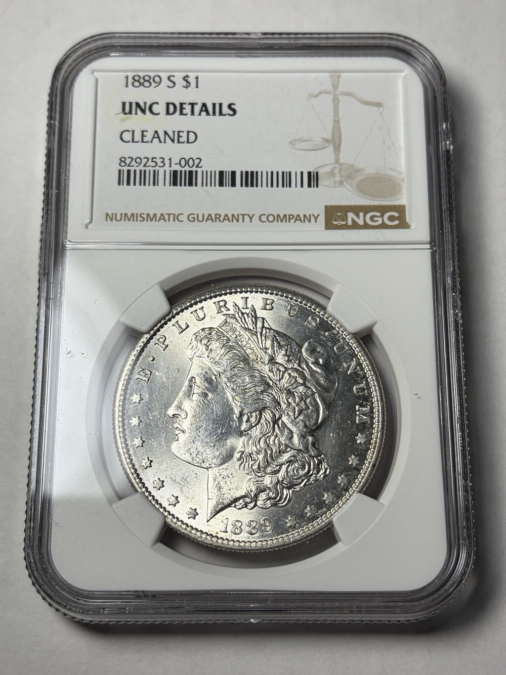 1889-S NGC UNC Details Morgan Silver Dollar