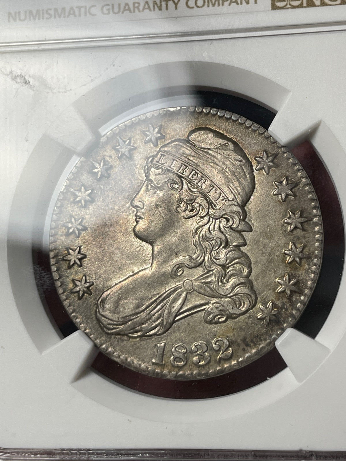 1832 NGC AU53 Capped Bust Half Dollar Lightly Toned