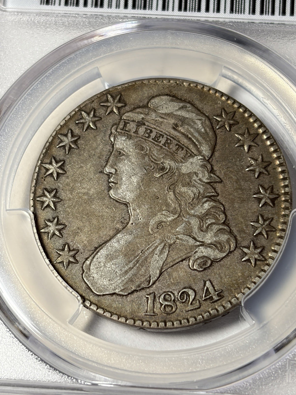 1824 PCGS VF30 CAC Capped Bust Half Dollar O-111