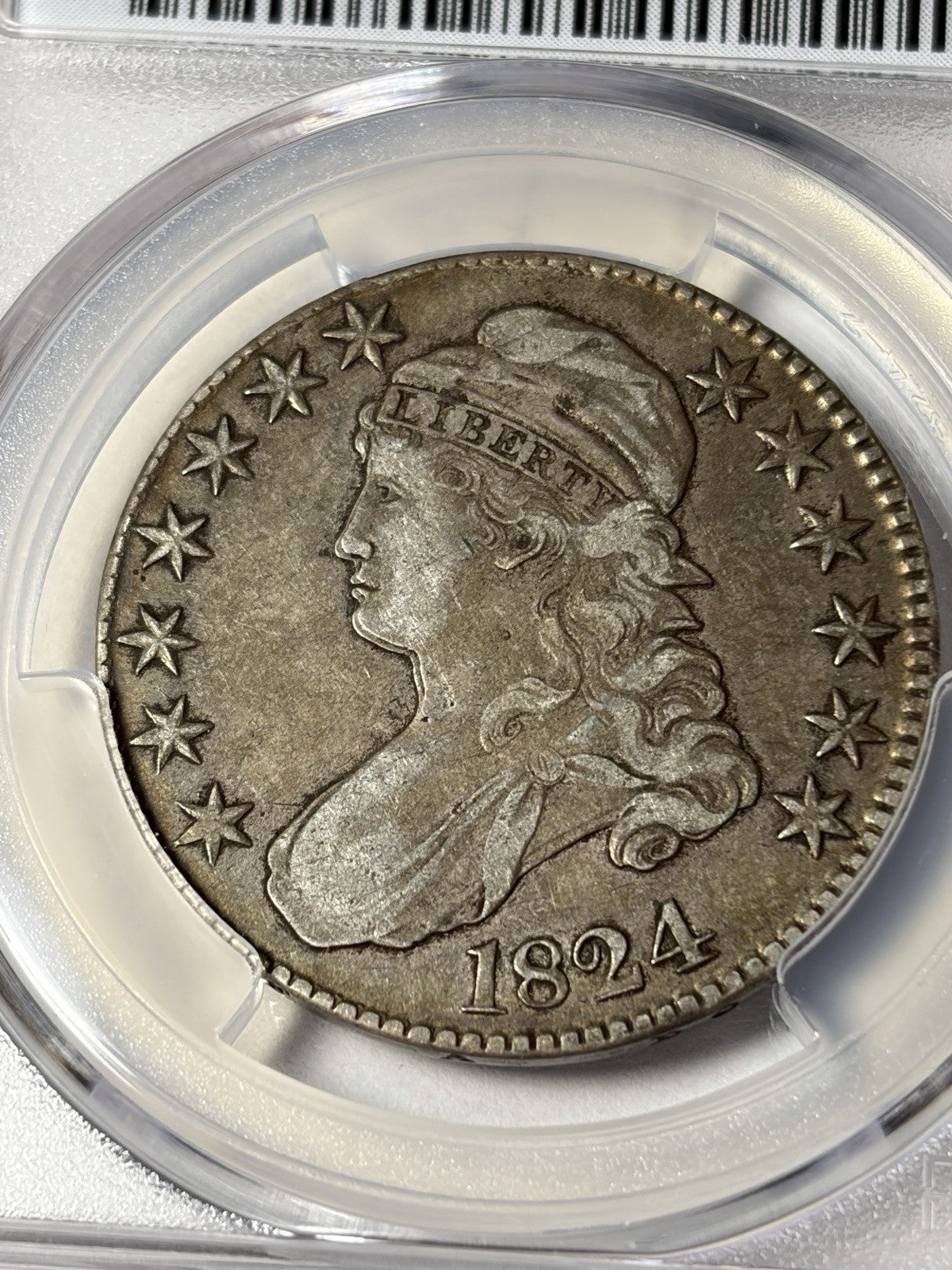 1824 PCGS VF30 CAC Capped Bust Half Dollar O-111