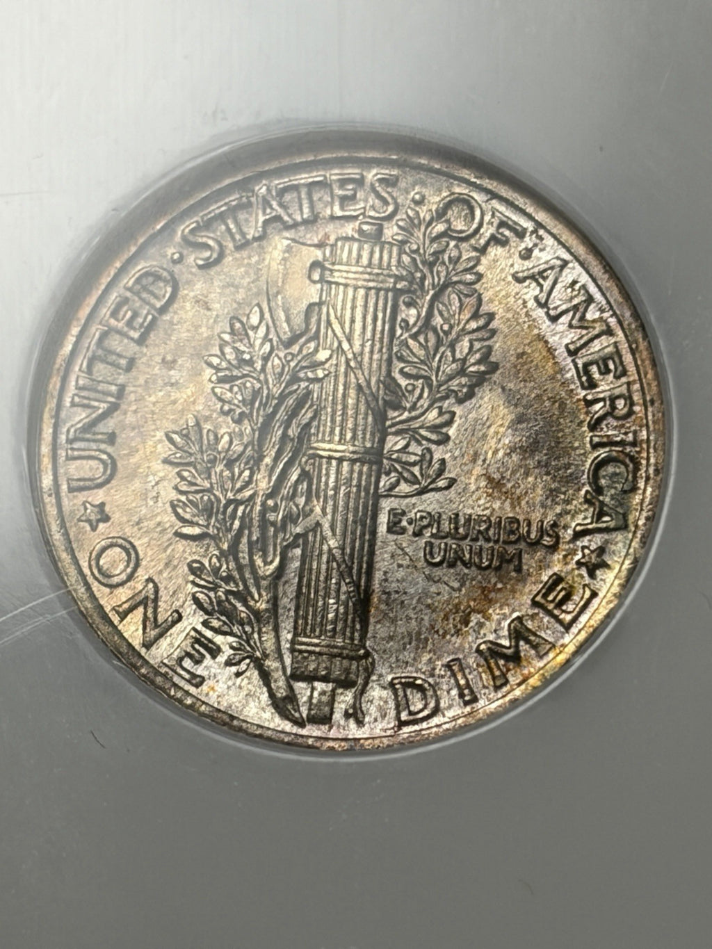 1916 NGC MS67 FB Mercury Dime Toned