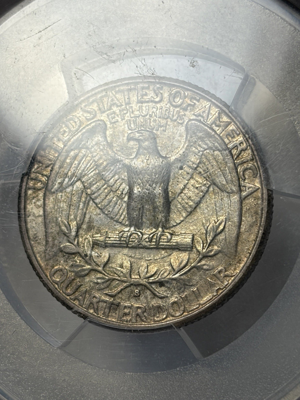 1932-S PCGS AU58 Washington Quarter Toned