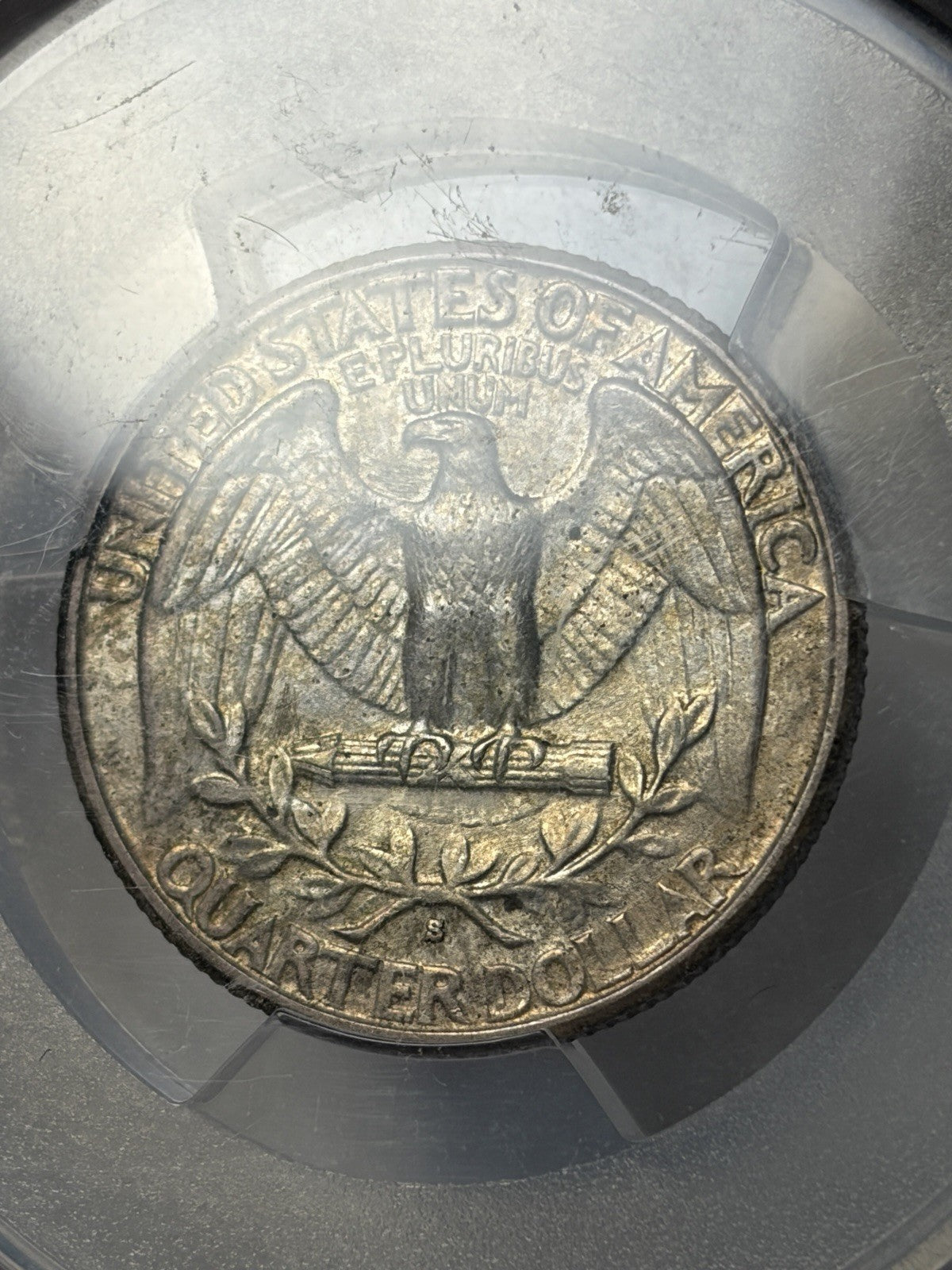 1932-S PCGS AU58 Washington Quarter Toned