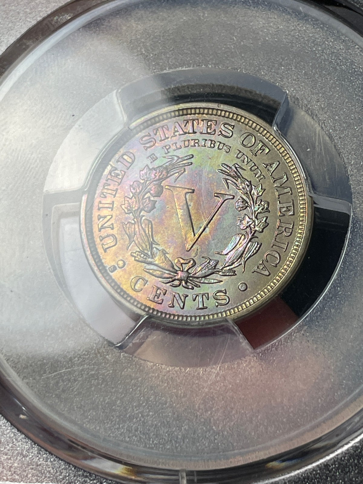 1912-S PCGS MS66 Liberty V Nickel Key Date Rainbow Toning WOW!
