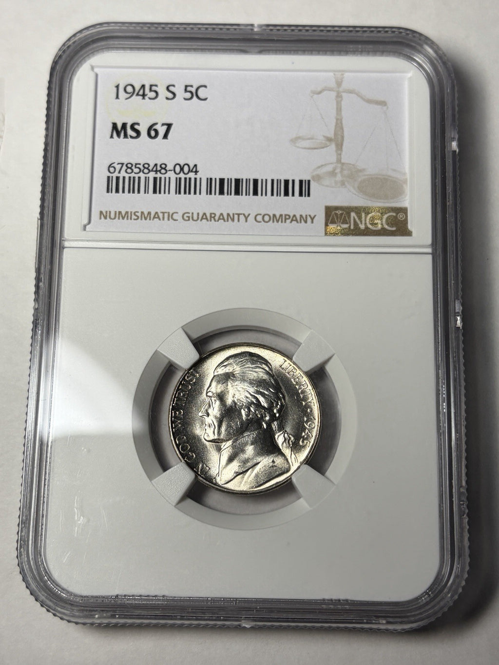 1945-S NGC MS67 Jefferson War Nickel