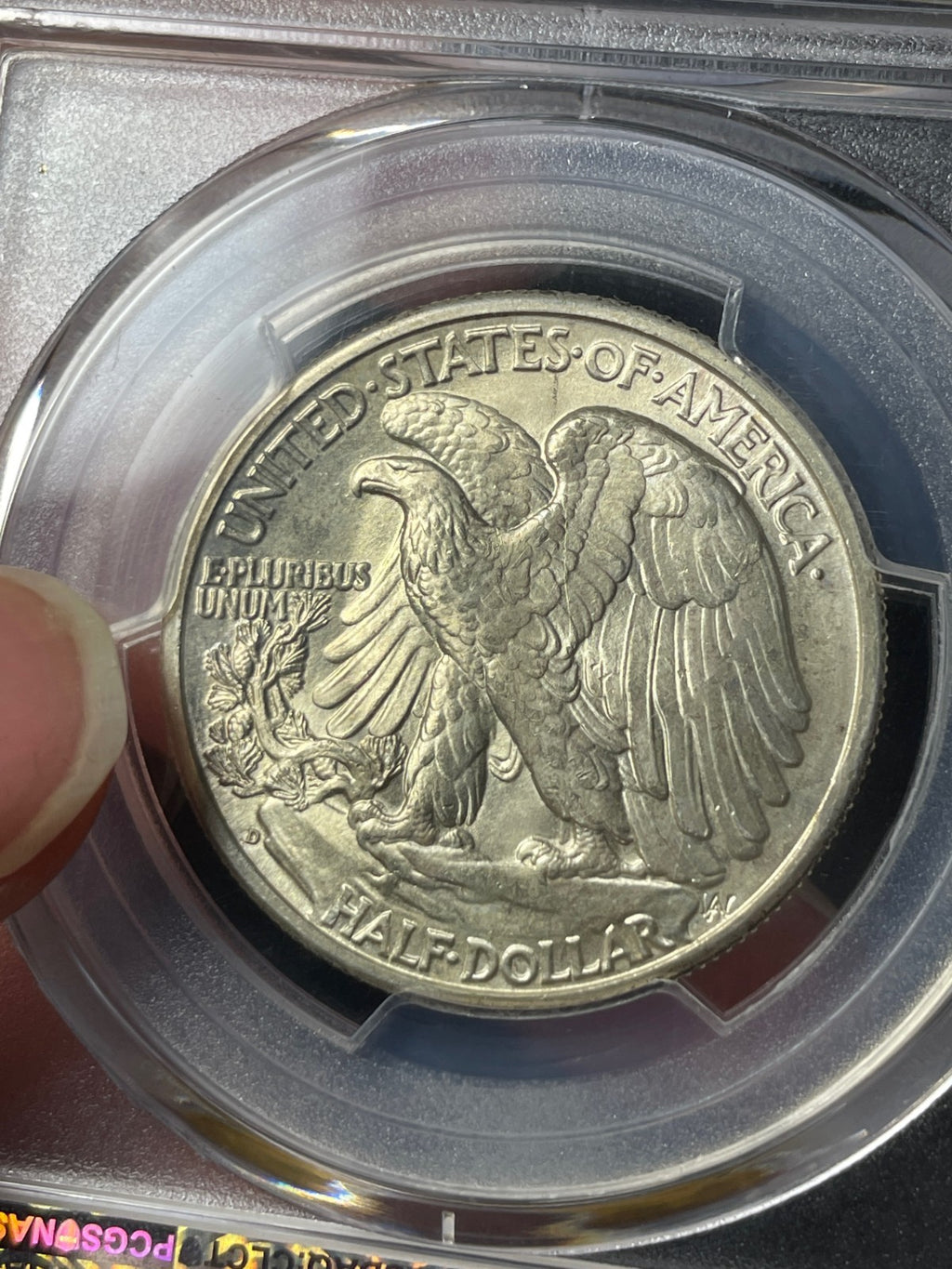 1943-D PCGS MS67 CAC Walking Liberty Half Dollar Toned