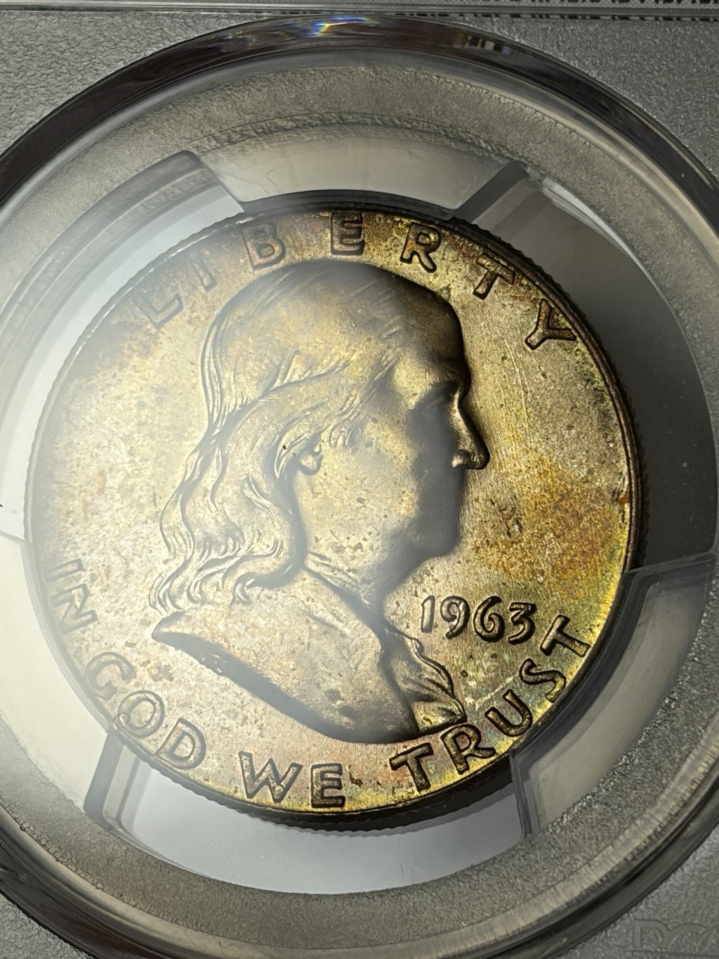 1963-D PCGS MS65 Frankiln Half Dollar Toned
