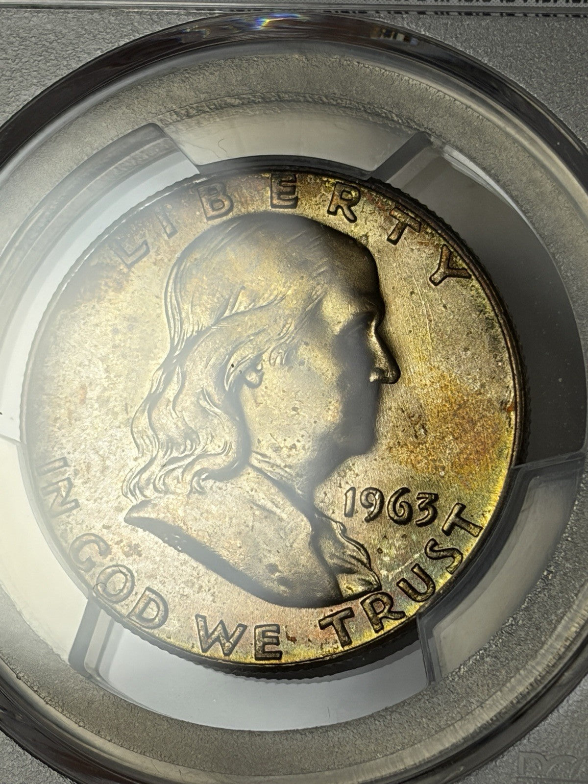 1963-D PCGS MS65 Frankiln Half Dollar Toned