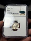 1942 NGC PF67 CAC Mercury Dime Toned