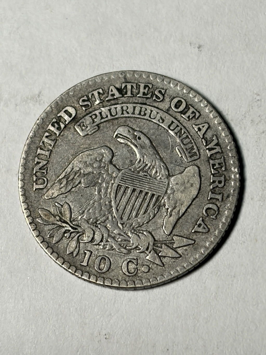 1823/2 Large Es Capped Bust Silver Dime