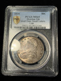 1834 PCGS MS65 Overton 116 SM Date, SM Letters Capped Bust Half