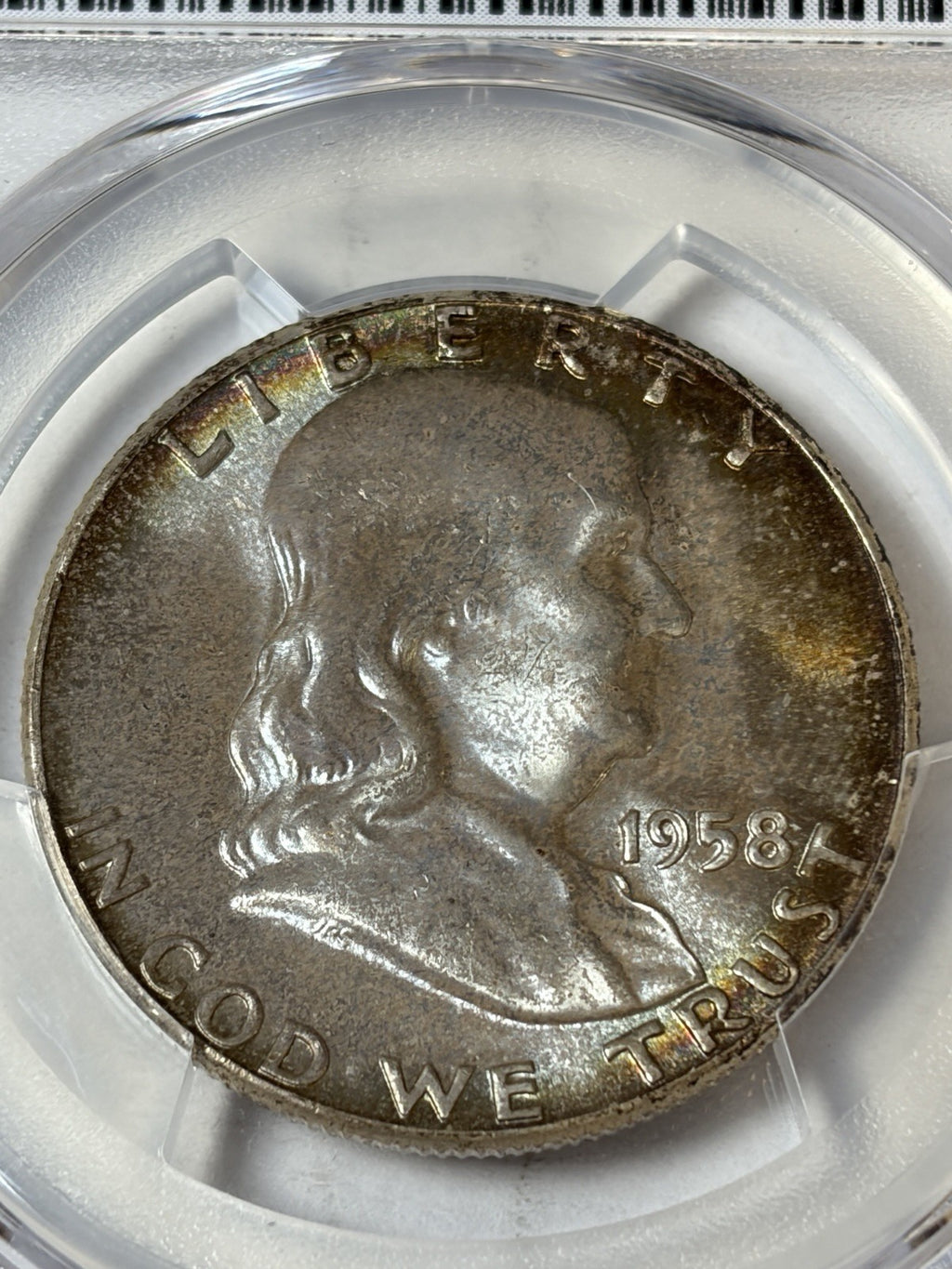 1956 PCGS MS67 CAC Franklin Half Dollar Toned