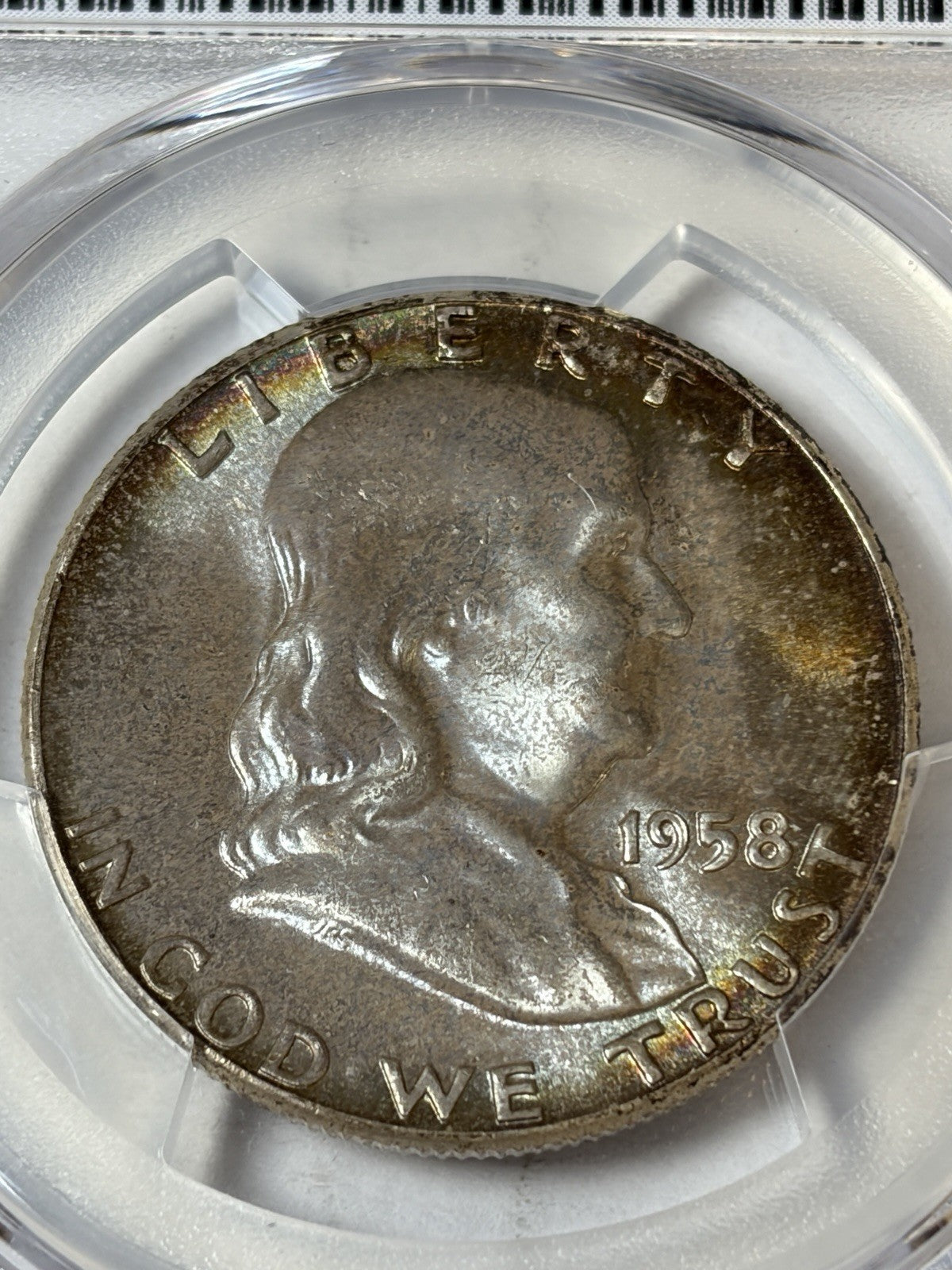 1956 PCGS MS67 CAC Franklin Half Dollar Toned