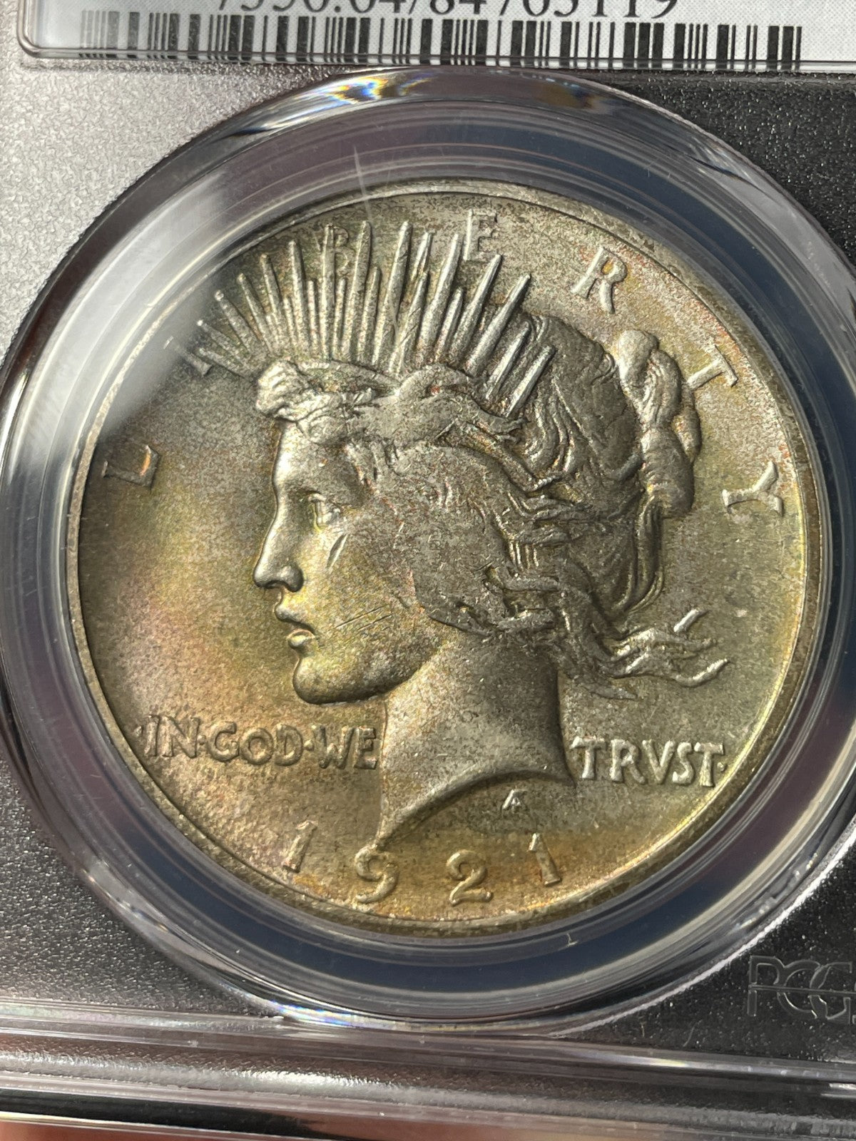 1921 PCGS MS64 Peace Silver Dollar Key Date Toned