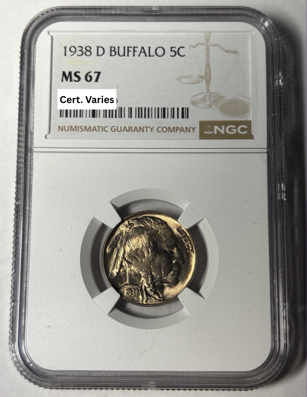 1938-D NGC MS67 Buffalo Nickel