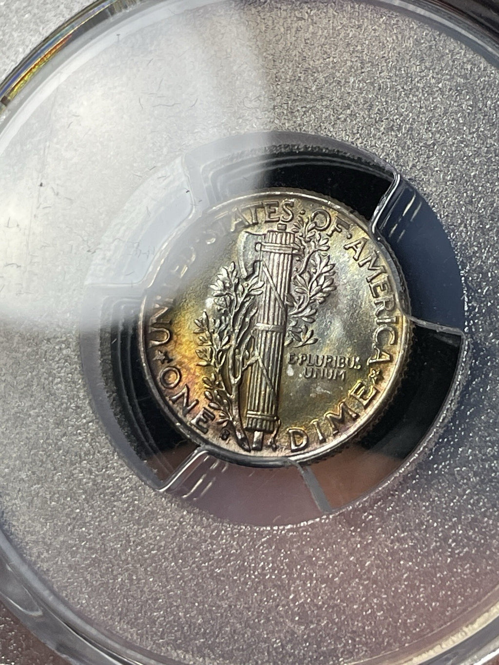 1937-S PCGS MS65 CAC Mercury Silver Dime Toned Nice